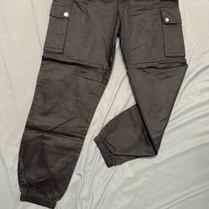 BooHoo High Waist Woven Pocket Cargo Pants